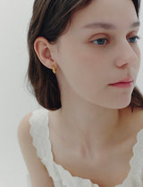 26SS★ Champagne Moon Silver Goutte Glint Earrings XS