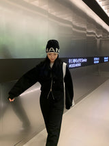 [MADE] Stern hip crop two-way hood zip-up -basic