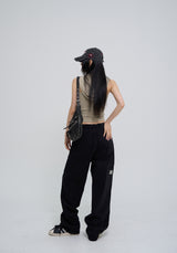 Julie Pig Ribbed Snap Hood Sleeveless