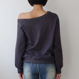 ChaCha One Shoulder Sweatshirts Charcoal
