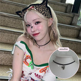 [Aespa Winter Necklace] Vintage Heart Locket Choker Necklace - Silver ver.