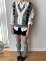 Detail V-neck Knit Vest Vest