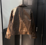 Vintage crop leather jacket