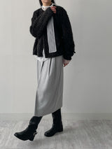 [Tie Set] See-through High Neck Overfit Blouse