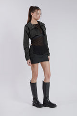 MINI POCKET UNBALANCE SKIRT(CHARCOAL)