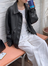 #LV Vintage Black Leather Jacket 