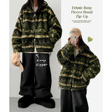 Beju Wang Boxy Wool Hoodie Zip-Up