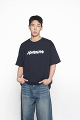 25SS ラフペインティングロゴショートスリーブTシャツ ダークネイビー