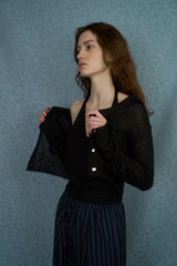 Spring soft cardigan set_black