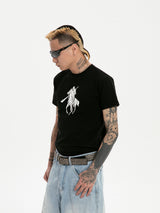 RTVG(RETROVEGAS) ガンユーホースライディングスポーツエラスティシティーTシャツ