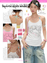 BETWEENANDx sunonebird ドルフィンビーズマルチカラーストラップトップ