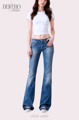 Roy Blue Dist Semi-Long Denim Pants