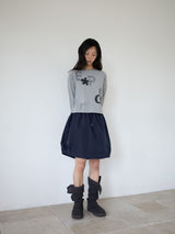 NYLON BALLOON SKIRT (NAVY)