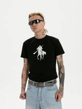 RTVG(RETROVEGAS) ガンユーホースライディングスポーツエラスティシティーTシャツ