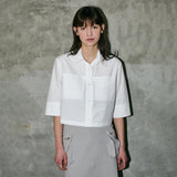 Crop Cotton Blouse White