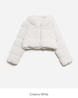 Fur Crop Hooded Jacket
