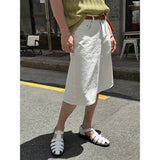 【S/S】ホワイトコットンバミューダパンツ