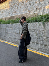 ハクウォッシングワイドデニムパンツ