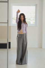 lace pocket wide slacks