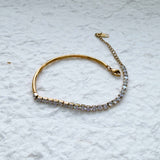 Gold Curve Stone Bracelet