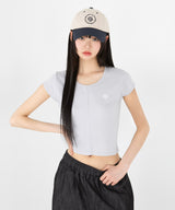 ステッチラインクロップハーフTシャツ [4color]