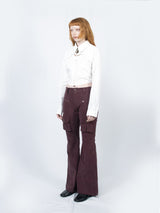 クロップダブルカラーシャツ (White)