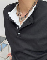Para Soft Henley Neck Long Sleeve Tee