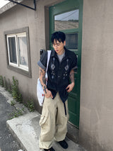 No.1284 パターンデニムハーフシャツ