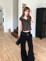 Rock chic belt bootcut pt