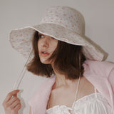 フローラルストラップワイドバケットハット (Pink Flower)