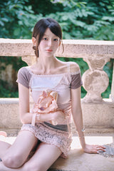 [MADE] Love It Lace Asymmetric Off-Shoulder Tee