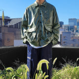 glossy stitch jacket_khaki