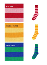 [3PACK] 1507 UNISEX STRIPE BASIC SOCKS - bold stripe