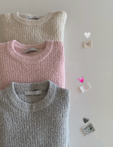 Fruit Boucle Crop Wool Round Knit (8color)