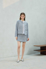 CHERISH TWEED SKIRT PANTS / SKY BLUE
