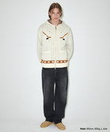 HOCKEY KNIT ZIP-UP HOODIE