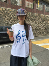 ヴァイルミュージカルノートプリントボクシー半袖T