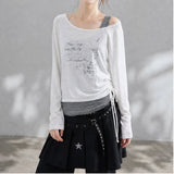 セラ レース レイヤード シャーリング Tシャツ