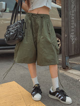 パンプキンピンタックバルーン斜めカーゴパンツ
