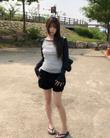 Ray Two-Tone See-Through Raglan Long Sleeve