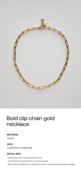  Bold clip chain gold necklace