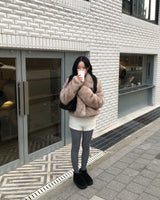 Mink crop fur jacket