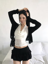 Auti Tencel Open See-through Cardigan