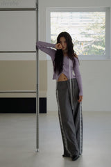 lace pocket wide slacks
