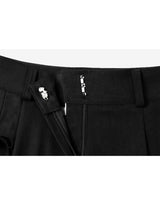 Lucia Ribbon Pintuck Wide Pants Black
