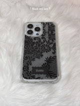 Black Veil Lace Gel Hard Phone Case