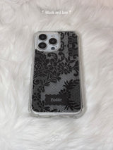[Magsafe]Black Veil Lace Gel Hard Phone Case