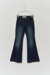(W) Sen Low-rise Bootscut Denim Dark Blue