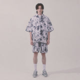 tie-dye cargo shorts_white