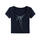 Luca Stripe Tie Cardigan Tee